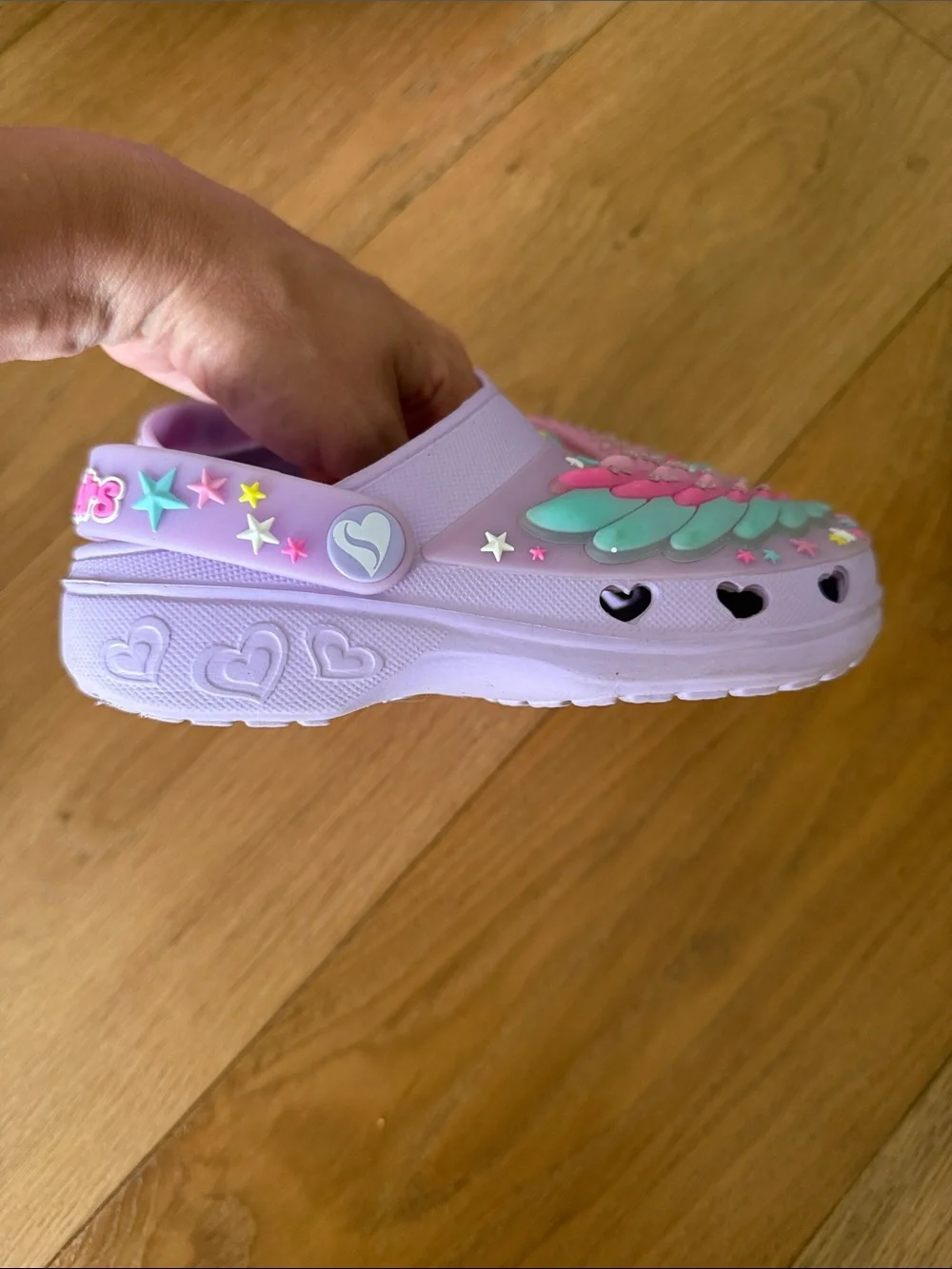 Skechers Girl Lavender Stars water Clog Shoes light up